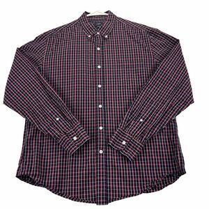 J. Crew Men's Red and Blue Plaid Casual Button Down Shirt